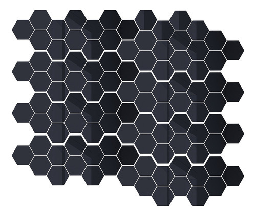 100 Piezas Espejo Hexagonal Azulejo Adhesivo De Pared Espejo