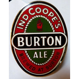 Cartel Publicidad Cerveza Ingles Burton Ale Bronce Esmaltado