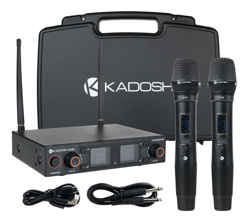 Microfone Sem Fio Kadosh Duplo Mao K502m Digital Multi Freq.
