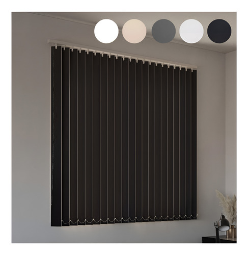 Cortina De Bandas Verticales Blackout De Ancho 140x180 Alto 