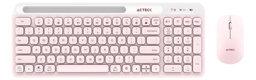 Kit Teclado Y Mouse Acteck Virtuos Silk Mk720 Usb-c Rosa