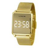 Relógio Lince Feminino Mdg4619l Bxkx Digital Led Dourado