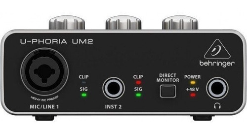 Interface Audio Usb C/ Phantom Power Behringer U-phoria Um2