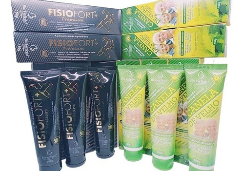 5 Fisiofort + 5 Canela De Velho Pomadas Massagem Muscular