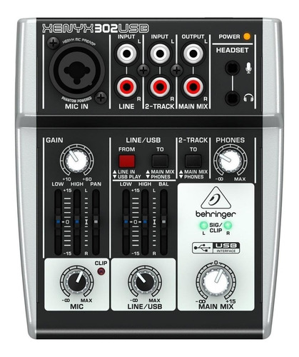 ** 302usb Xenyx Mixer Analógico 4 Canais Bivolt Behringer **