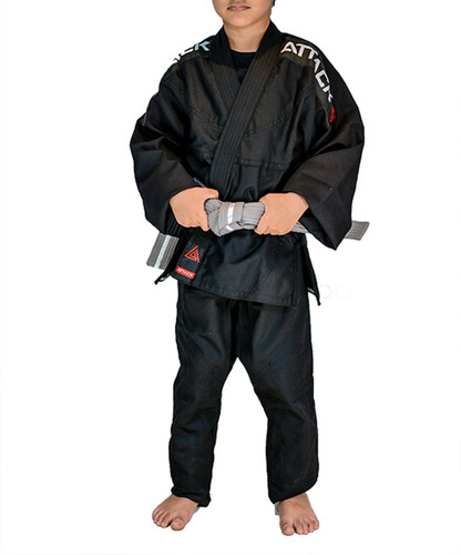 Kimono Infantil Jiu Jitsu/jiu-jitsu Preto + Faixa Branca 