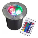 Spot Led Empotrable Para Piso Exterior Led 3w Rgb Control 