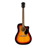 Fender Fa-125ce, Dreadnought, Sunburst, Guitarra Acústica, Material De Escala Em Nogueira, Orientação À Direita, Cor Preta