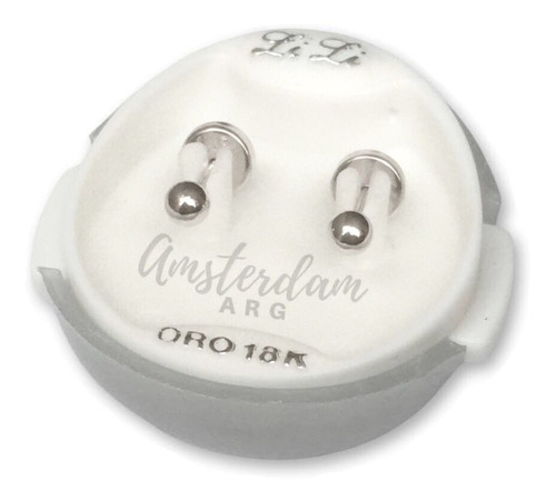 Aros Abridores Oro Blanco  Bolita Art 4002 3mm  Amsterdamarg