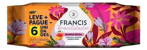 Sabonete Francis Brasilidades Manga Rosa 80g Com 6 Unidades
