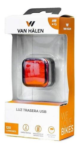 Luz Trasera Bicicleta Van Halen Led Bateria Usb Quick Stop