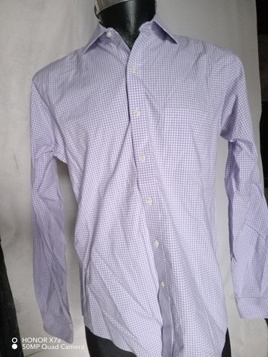 Camisa Broooks Brothers 15 1/2/36 Lila Y Blanco 