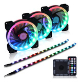 Ds - Ventiladores De Carcasa Rgb De 4.724 In De Alambre Arco