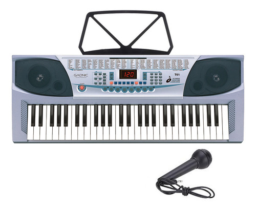 Teclado Organo Electronico Musical Instrumento 54 Teclas Color Gris 110v/220v