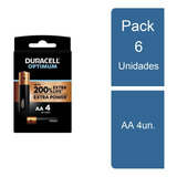 Pack 6 Pilas Alcalinas Optimum Aa 4un. Duracell