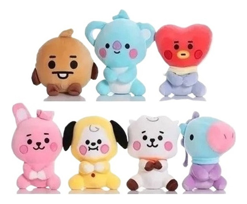 7 Piezas De Kpop Bts. Bt21 Muñeco Peluche Juguetes Niños Reg