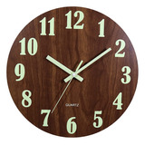 Reloj De Pared Luminoso, Cocina Silenciosa De Madera De 12 P