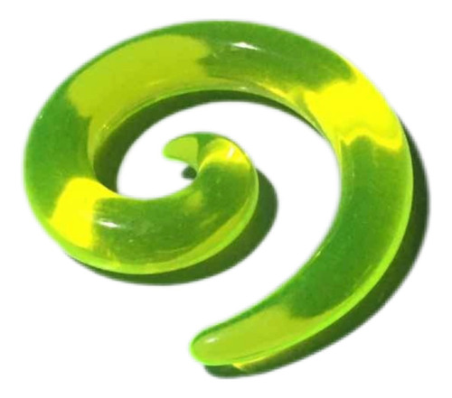 Piercing Alargador Acrílico Espiral 6mm Transparente Verde