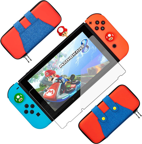 Estuche Funda Nintendo Switch Mario Bross + Accesorios