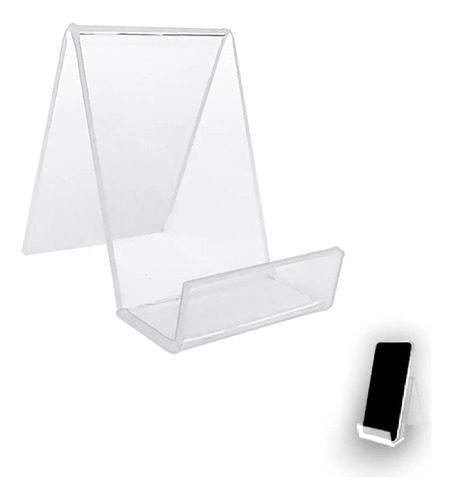 Expositor Suporte Celular P/ Mesa Acrílico Cristal Kit 10 Un