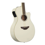 Guitarra Electroacústica Yamaha Apx600 Para Diestros Vintage White Palo De Rosa Brillante