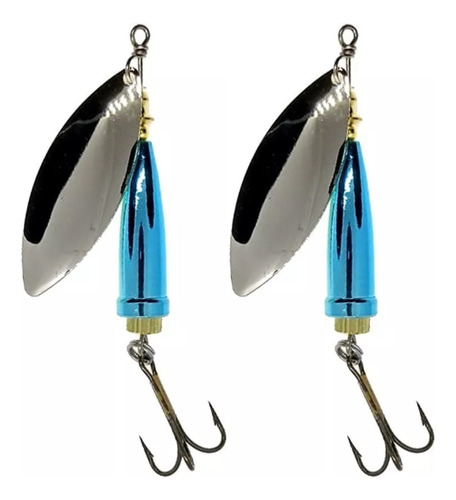 2 X Spinner Salmon Chinook 33 Grs Plata / Azul (falcon Claw)