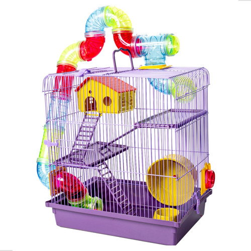 Gaiola Completa Hamster Luxo 3 Andar Conforto Pronto Entrega
