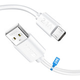 Cable Micro Usb V8 2.1 Amp/ Datos 2m Máxima Capacidad Carga Color Blanco