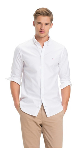 Tommy Hilfiger Camisa Blanca Original Para Hombre