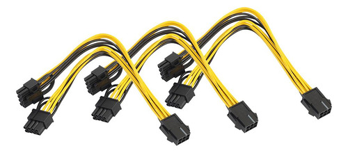 3pcs 6pin Fêmea Para 2x 8pin () Divisor Cabo