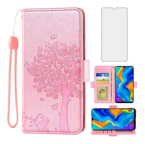 Asuwish Funda Tipo Cartera Compatible Con Huawei P30 Lite Y