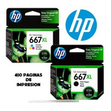 Pack Cartuchos Hp 667 Xl Tri Color Negro