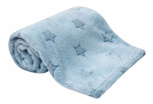 Cobertor Mantinha Para Bebê Macio Manta Estrelinhas Buba Cor Azul