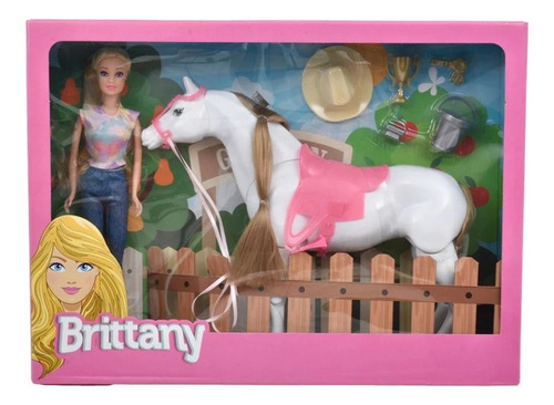 Muñeca Brittany Set Con Caballo Jugete 