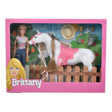 Muñeca Brittany Set Con Caballo Jugete 