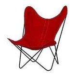 Sillon Bkf Silla Funda Y Estructura Lona Roja Negra O Cruda