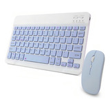 Teclado Keyboard Bluetooph + Mouse Bateria E Recarga Via Usb