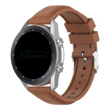 Pulseira 22mm Smartwatch Samsung Silicone Com Costura Cor Marrom