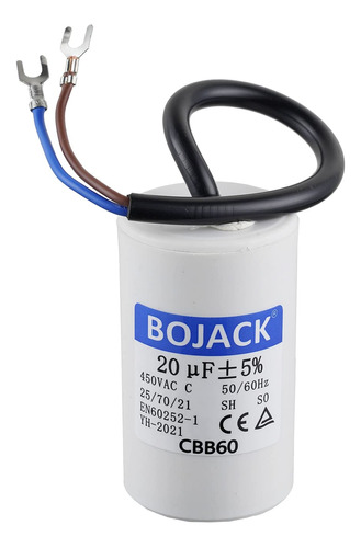 Bojack 20 Uf 450 V Ac 20 Mfd Cbb60 Cable Cilindro De Plomo M