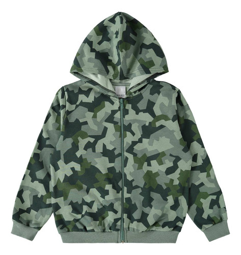 Jaqueta Infantil Flanelado Verde Camuflado-malwee