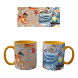 Mug Pocillo De Color Arte Pokémon  La Gran Ola Unico