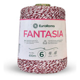 Barbante Fantasia Euroroma 600g N.º6, Escolha Cor Mesclado