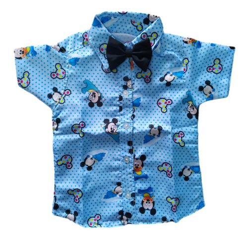 Camisa Infantil Social Temática Do Mickey Baby Menino Bebê