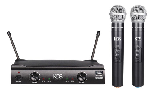 Microfone Sem Fio Kadosh Kds-w382m Preto Bastão Duplo