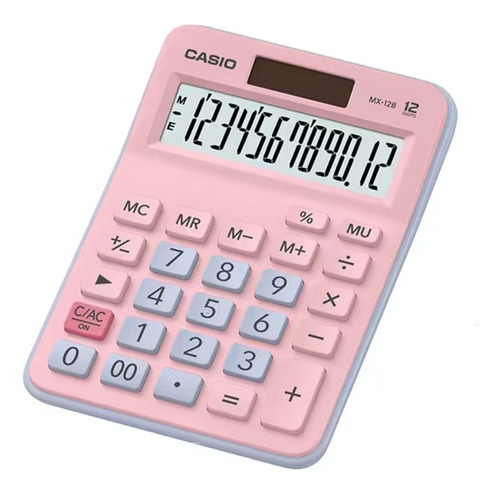 Calculadora De Escritorio Casio Mx-12b Pk 12 Rosa Dígitos