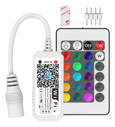 Wifi Rgb Tira Led Controlador Con Control Remoto Ir