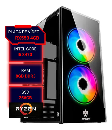 Pc Gamer Arena Games 1 - Intel I5 , 8gb, 256 Ssd, Rx 550 4gb