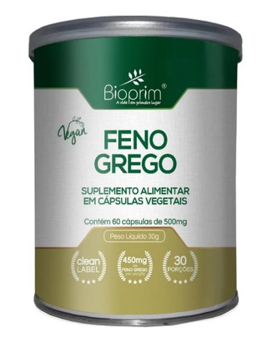 Feno Grego 60 Caps Veg  100% Natural - Bioprim