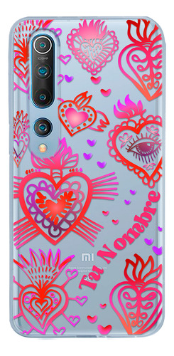 Funda Para Xiaomi Corazones Sagrados Personalizada Tu Nombre