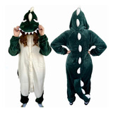 Pijama Mameluco  Dinosaurio T Rex Jurasico Verde Adulto 